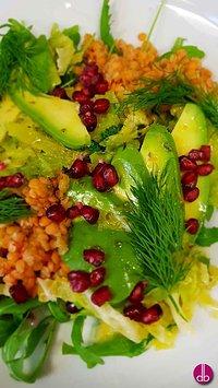 Wirsing-Linsensalat mit Orangen-Zitronen-Vinaigrette