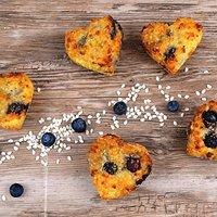 Muffins mit Milchreis und  Blaubeeren