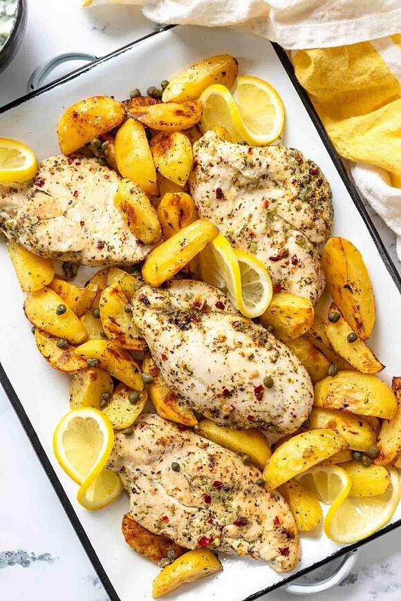 Hähnchenbrust im Backofen mit Kartoffeln