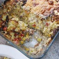 Kartoffel-Gratin mit Mais und Paprika