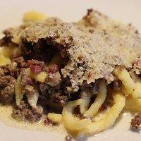 Spätzle-Hack-Auflauf mit Parmesankruste