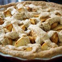 Dinkel Vollkorn Apfelkuchen mit Vanille Pudding