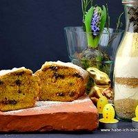 Backmischung im Glas für Karotten Kuchen