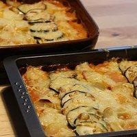 Kartoffel-Zucchini-Auflauf mit Chorizo