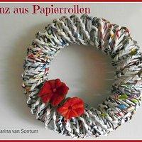 Kranz aus Papierrollen
