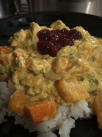 Geschnetzeltes mit Kürbis und Lauch