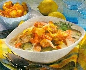 Pikantes Fischgulasch in Senf-Sauce