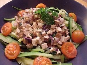 Zucchininudeln Carbonara vegan