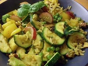 Trauben-Currypfanne vegan