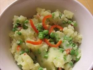 Chili Kartoffelbrei mit Erbsen