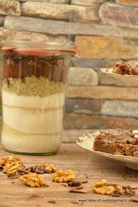 Schokoladen Apfel Walnuss Brownies Backmischung