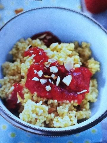 Hirse erdbeer creme für 4 personen