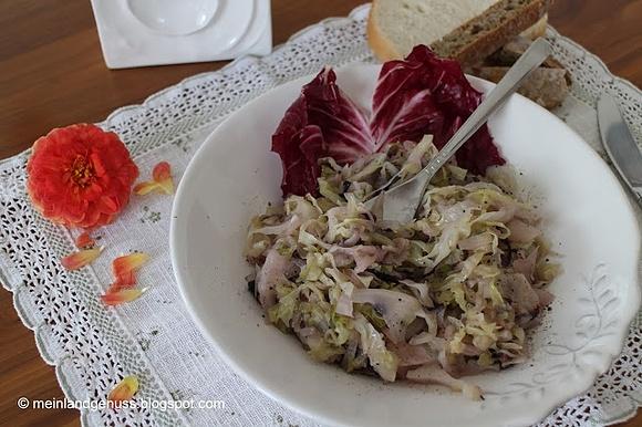 Caramellisiertes Radicchio und Weißkohl