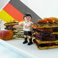 „Kalter Hund“-Schnittchen mit Weinbergpfirsich