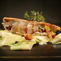 Rahmkohlrabi mit bunter Hähnchenbrust