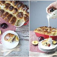 Buchteln mit Pflaumenfüllung und veganer Vanillesoße {Gastbeitrag}