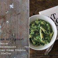 Penne mit Spinat