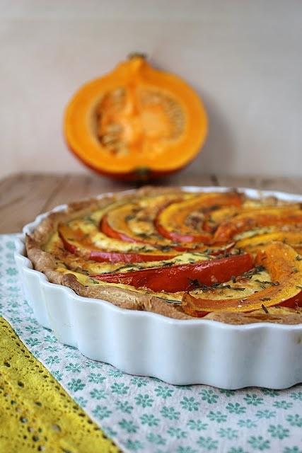 Kürbis ricotta quiche