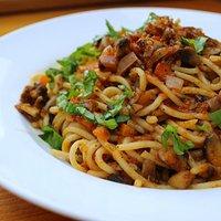 Pilz-Bolognese