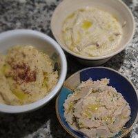 Weißer Bohnendipp mit Knoblauch und Basilikum