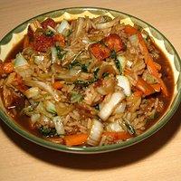 Pak Choi, Karotte und Tofu in süß-scharfer Sauce