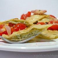 Ricotta-Bärlauch-Ravioli mit karamellisierten Tomaten