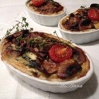 Spinat-Feta Quiche mit Champignons