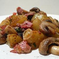 Deftige Kartoffel-Champignon-Pfanne mit Speck
