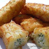 Mal wieder Fertigessen: Kartoffeltaschen mit Frischkäse-Kräuter-Füllung