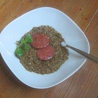 Berglinsen mit Balsamico zu Cotechino