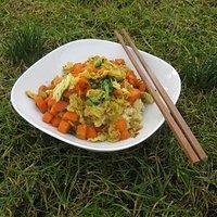 Hirse mit Gemüse, asiatisch angehaucht