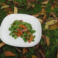 Feldsalat mit Hokkaido-Kürbis