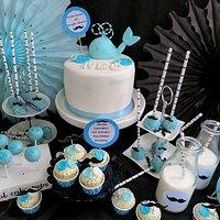 Darf ich vorstellen: Neo, der kleine Wal [Mustache Baby Party in hellblau]