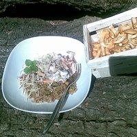 Grünkern mit Pfifferlingen