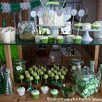 Sweet table in grün und weiß