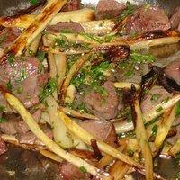 Gebratene Spargel mit Lamm
