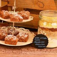 Glutenfreie Mandarinen Lebkuchen Küchlein als Backmischung im Glas