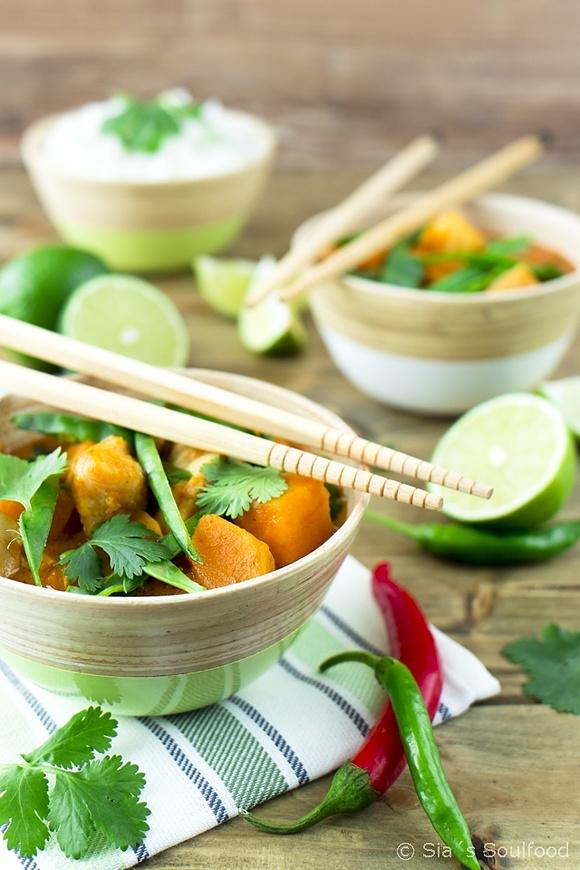 Thai fisch curry mit süßkartoffeln