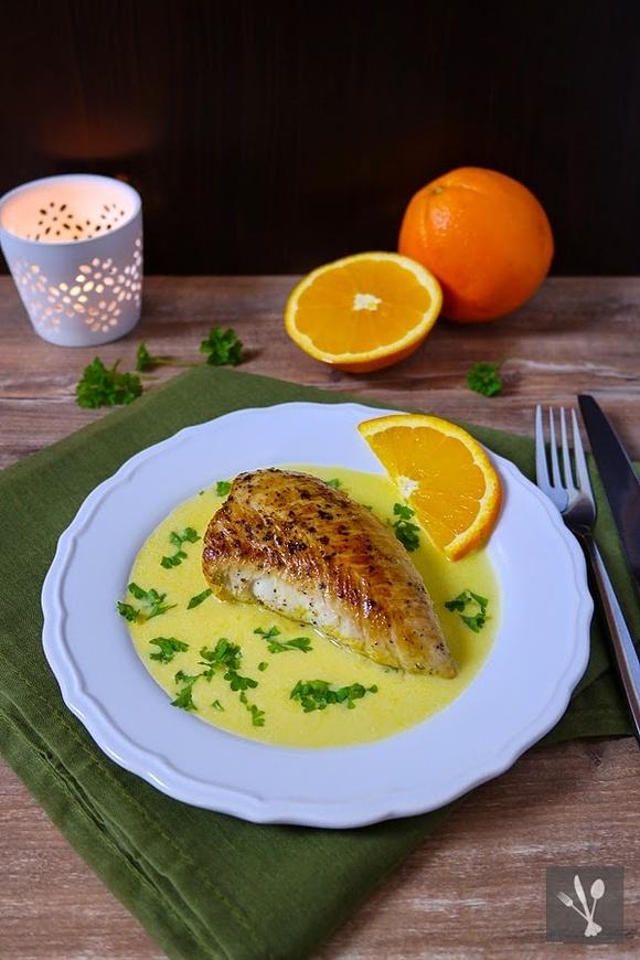 Saftige Putenkeule mit Orangen