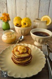 Wochenendfrühstück - Quark-Pancakes mit Quittenmus