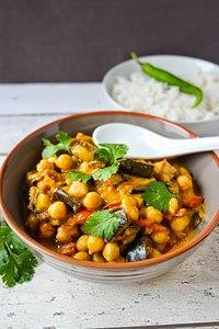 Auberginen-Kichererbsen-Curry