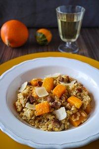 Kürbis-Risotto mit Maronen