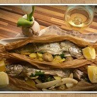 Gepackte Forelle