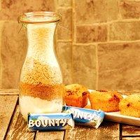 Für die Bounty Fans hier die Backmischung im Glas