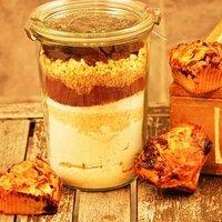 Backmischung im Glas für schokoladige Apfel Zimt Muffins