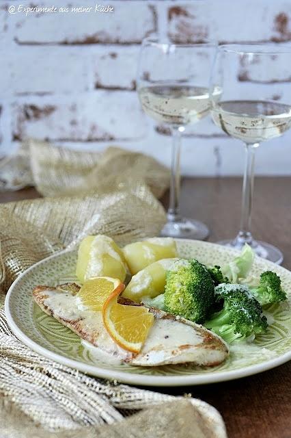 Zander mit Orangen-Meerrettich-Sauce