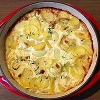 Kartoffelgratin mit Zwiebeln
