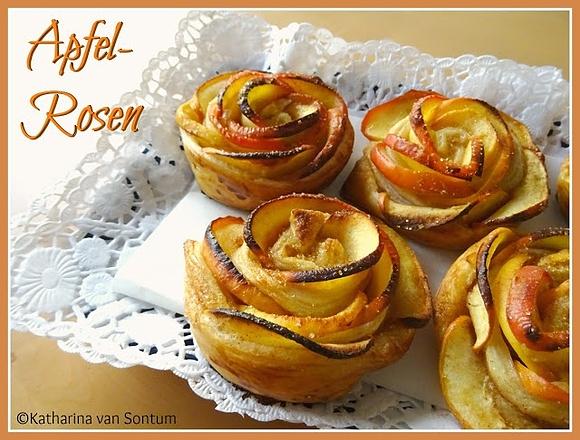 Apfelrosen aus Blätterteig