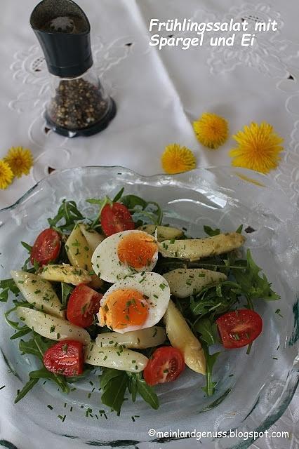 Frühlingssalat mit Spargel und Ei