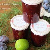Zwetschgen-Brombeer-Himbeer-Marmelade
